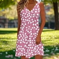 thumbnail image 4 of CHGBMOK Women Dresses Trendy Boho Casual Dress V Neck Sleeveless Spaghetti Strap Dress Smocked Flowy Midi Dresses, 4 of 6