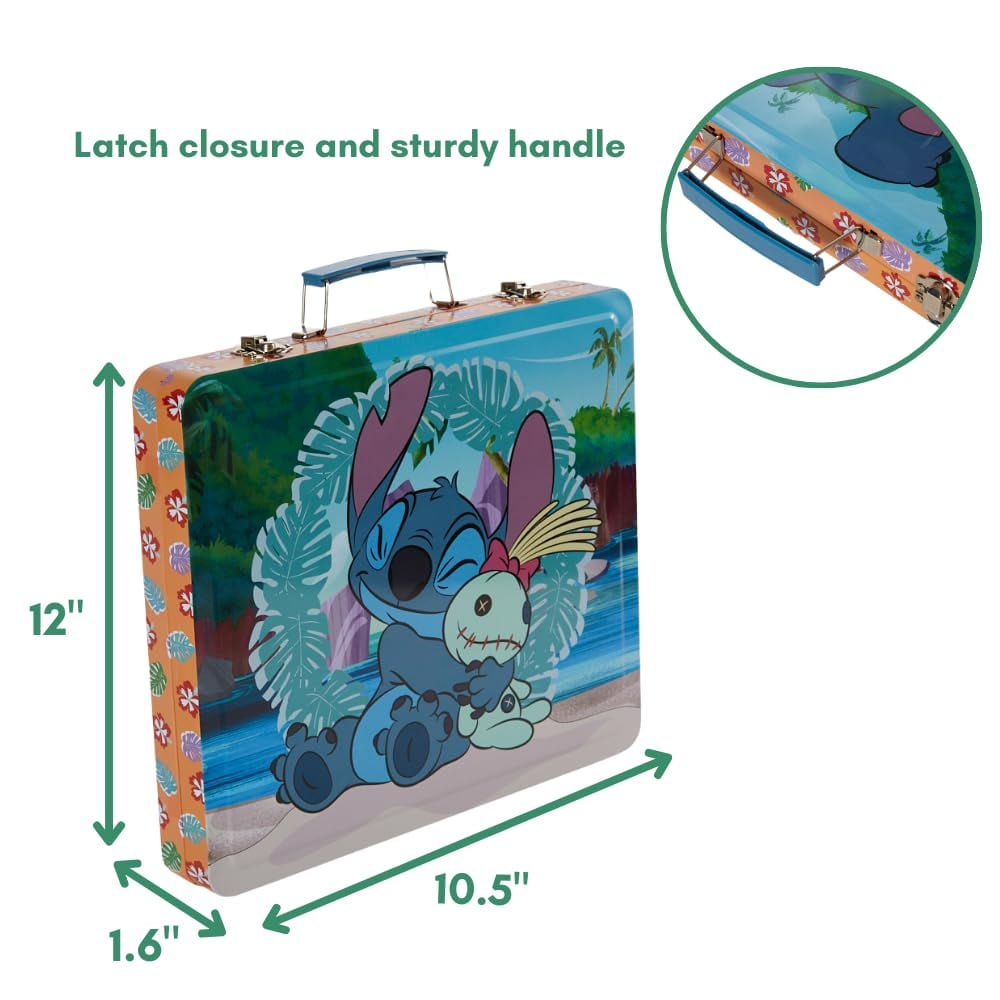 Disney Lilo and Stitch Deluxe Activity Set with Carrying Tin, Coloring Sheets, Tattoos, Stickers, & Art Supplies