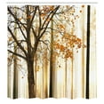 thumbnail image 3 of Ambesonne Autumn Shower Curtain, Bare Branches Fall Leaves, 69"Wx70"L, Taupe Orange, 3 of 5
