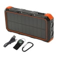 thumbnail image 1 of Banco de energía solar de 36800 mAh, carga rápida, 3 USB, cargador solar portátil con luz LED para acampar al aire libre, 5 V, 3 A, color naranja, 1 of 15