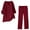 Red, variant on LYXSSBYX 2 Piece Sets for Women Summer Women Summer Loose Comfortable Casual Solid Color Fashionable Long Sleeved Top+pants Long Sleeved Round Neck Top/shirt Set