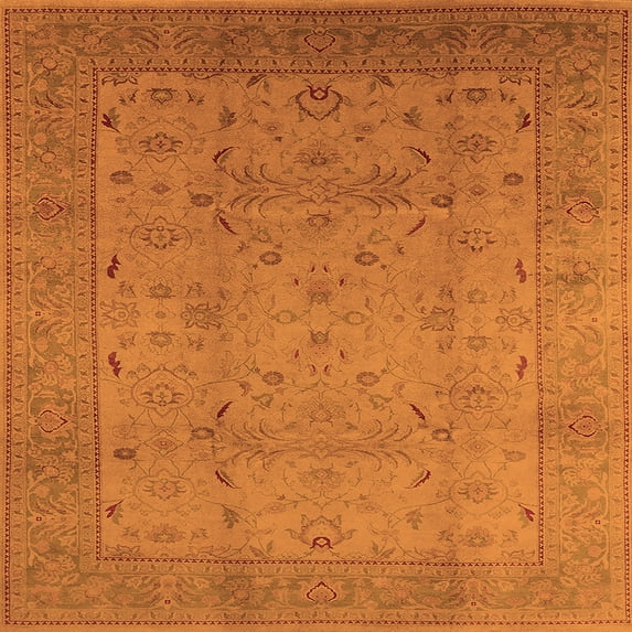 Ahgly Company Indoor Square Oriental Orange Industrial Area Rugs, 5' Square