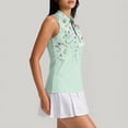 thumbnail image 4 of IYYVV Womens Golf Shirts Sleeveless Zip Up Polo Shirt Collared Lightweight Tennis Athletic Tank Tops Mint Green S, 4 of 7