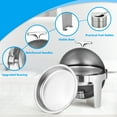thumbnail image 5 of Homhougo—6.8 QT Roll Top Chafing Dish Buffet Set, Full Size Pan Chafer, Round Stainless Steel Set, for Wedding, Parties, Banquet, Catering Event, 2 Pack, 5 of 7