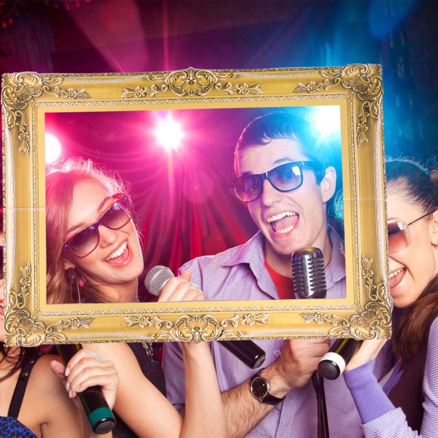 DIY Paper Picture Frame Cutouts Antique Photo Booth Props for Wedding Birthday Party (Gold