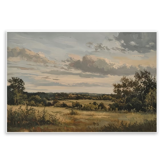 Stupell Industries Evening Light Countryside Landscape & Nature Painting Unframed Art Print Wall Art, 15 x 10