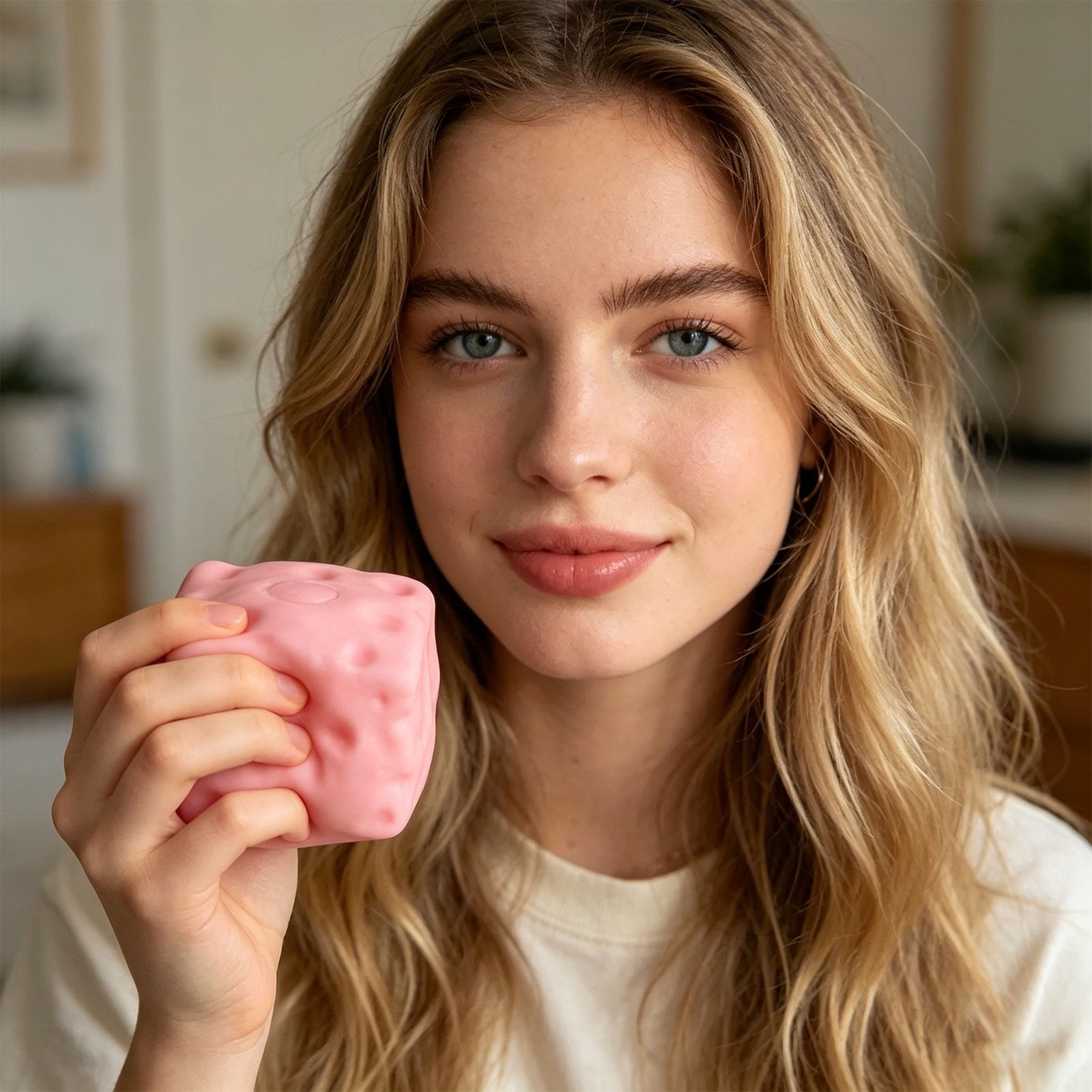 2026 Pink Cheese Squishy - Pink Jumbo Cheese Squishy, Slow Rebound Sensory Squeeze Ball, Cute Slow Rising Squeeze for Adults