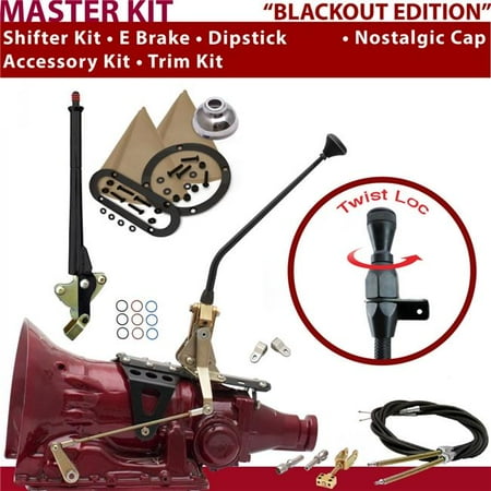 American Shifter AOD Shifter Kit 12 in. E Brake Cable Clevis Trim Kit Dipstick for CD4CF