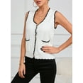 thumbnail image 4 of Charmo Womens Color Blocked Sweater Vest Button Down Sweater with Pockets, 4 of 6