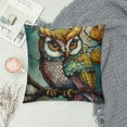 thumbnail image 2 of Orinice Owl Tree Branch Leaves Graphic Decorative Cushion Throw Pillow Cover for Home Living Room Bed Sofa- Zipper Closure Car Couch Bedroom 1PC 18x18in, 2 of 5