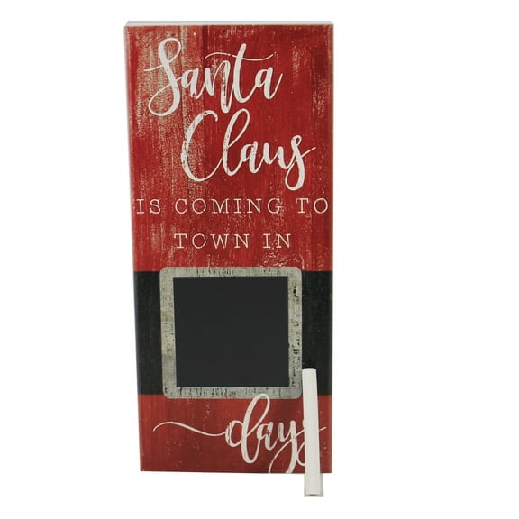 Santa Coming - One Plaque 12 Inch, Wood - Christmas Chalk Claus Cht1052