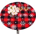thumbnail image 1 of HSHDLDF JISEN Housse de Dessus de Table Rond pour Cocktail en Spandex Ajustée Extensible, Couvre-Nappe, Capuchon 24 Pouces A-Flocons de Neige, 1 of 7