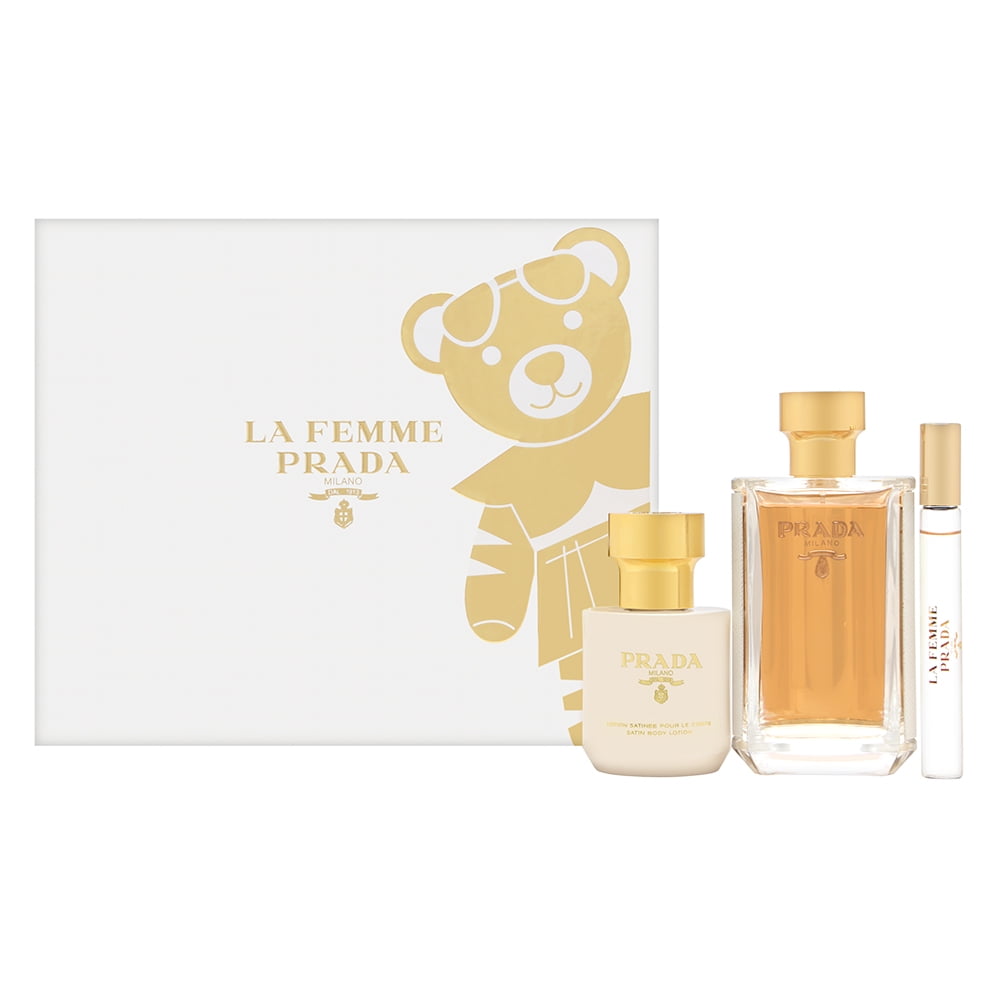 Prada La Femme by Prada for Women 3 Piece Set Includes:  oz Eau de  Parfum Spray +  oz Eau de Parfum Rollerball +  oz Body Lotion -  