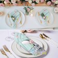 thumbnail image 3 of Easter Bunny Cloth Napkins, Blue Easter Eggs Spring Floral Teal Wooden Washable and Reusable Dinner Napkins Set of 2, Table Napkin for Kitchen Party Birthday Wedding Hotel Housewarming 20"x20", 3 of 9