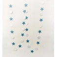 thumbnail image 1 of Nvzi Paquete de 5 guirnaldas de estrellas brillantes de 13 pies para decoración, banderines colgantes brillantes, bodas, cumpleaños, festivales, fiestas, pentagrama azul, disco blanco, 1 of 4