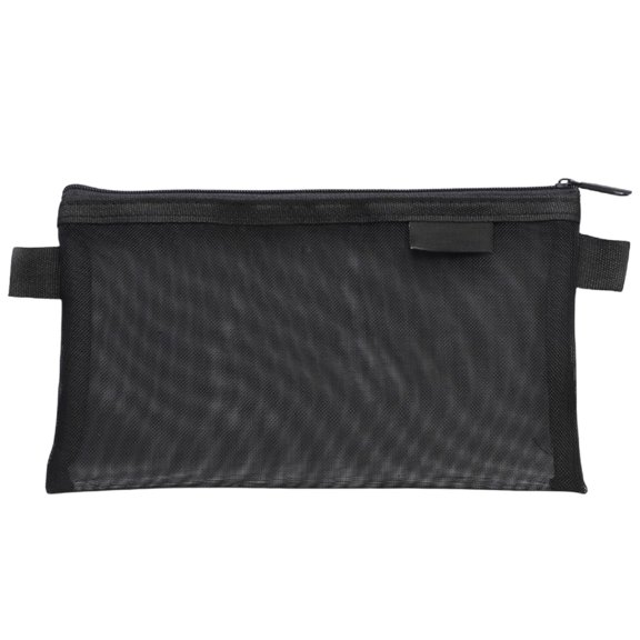 1 Pc Transparent Mesh Zipper Pouch, 8"×4.7" Portable Organizer Storage Bag, Zippered Closure Pen Holder, Lightweight Stationery Pouch, Multi Purpose Carry Case, Multi Function Carry Bag