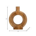 thumbnail image 3 of Round Mango Wood Vase for Living Room Decor - Decorative Home Accent for Bedroom, Office Styling, and Entryway Table - Sculpted Flower Vase for House and Dining Room Decor - 12", Brown, 3 of 12
