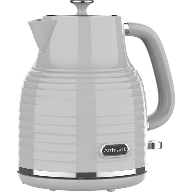 Anfilank 1.7L Cordless Electric Kettle, Plastic Tea Kettle with Water window And LED Light, Auto