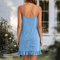 thumbnail image 4 of Women's Summer Slip Dress Adjustable Spaghetti Strap V-Neck Ruffle Hem Loose Casual Mini Dress Light Blue-A XL(XL), 4 of 6