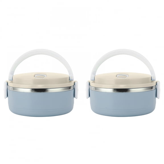 ACDANC 2026 New 2 Pcs Thermos for Hot Food,Lunch Box,Thermal Lunch Box Stackable Hot Food Insulated Box 304 Stainless Steel Round Lunch Box Sealed Food Containers (Single Layer-Blue)