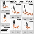 thumbnail image 2 of czcpp-Garage Hooks, 18 Pack Heavy Duty Storage Wall Mounted Organizer with Strong Load Capacity, Anti-Slip Steel U and J Hooks, Tool Hangers, Bike Rack, Hose Holder, Garden Equipment Storage, Orange, 2 of 4