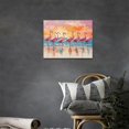 thumbnail image 2 of HFDF Pink Flamingo Canvas Wall Art Tropical Flamingo Coastal Blue Ocean Sunrise Pictures Decor Beach Sunset Painting Modern Prints Artwork for Home Bathroom Living Room Office 14x11inch Framed, 2 of 6