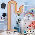 thumbnail image 4 of Large Boho Simple Line Geometric Wall Stickers 3D Colorful Rainbow Abstract Line Wall Decals Removable Peel and Stick Minimalist Aesthetic Poster Wall Decor for Bedroom Living Room Office Decoration, 4 of 8