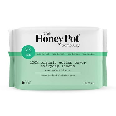 The Honey Pot Company Organic Cotton Non Herbal Everyday Liners, 30 Ea, 2 Pack