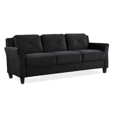 Bowery Hill Microfiber Sofa In Black