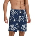 thumbnail image 2 of Sikiie Dragon Mens Pajama Shorts, Lightweight Lounge Pant with Pockets Soft Sleep Pj Shorts for MenLarge, 2 of 6