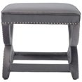thumbnail image 2 of Modway Expound Upholstered Nailhead Trim Performance Velvet Ottoman in Gray, 2 of 7