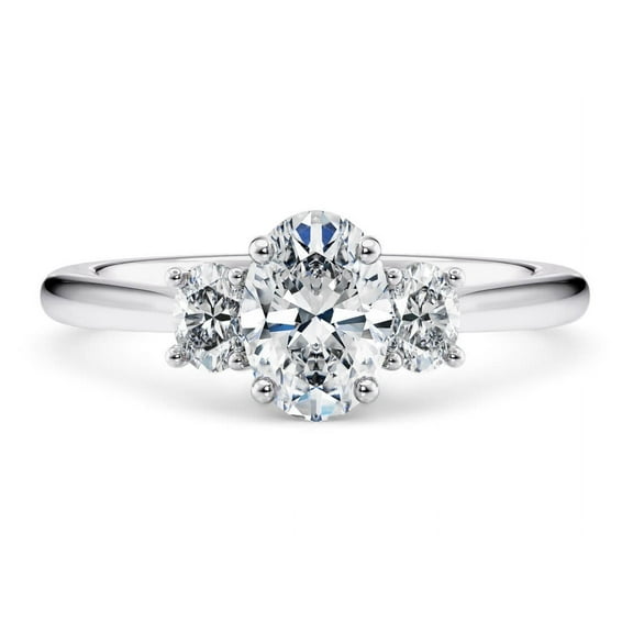 Brilliant 1.5 Ct Oval Cut Moissanite Diamond Multi Stone Ring - Exquisite 925 Sterling Silver Design