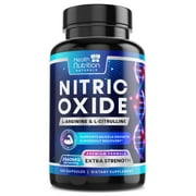 Extra Strength Nitric Oxide Supplement 3X Strength L Arginine, Citrulline Malate, AAKG, Beta Alanine - Premium Muscle Supporting Nitric Booster - Natural Energy & Heart Health Support - 120 Capsules