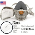 thumbnail image 4 of Tesoro Moda | PM2.5 Replacement Filters for ST-AX and ST-AG Respirator Face Masks | High Efficiency 5 Layer Construction with Electrostatic Fiber Traps Particles 100X Smaller than a Human Hair, 4 of 7