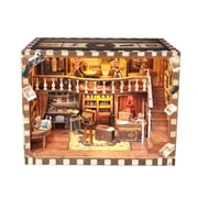 Music Park Book Nook Kit - 3D Wooden Puzzle with LED Lights, DIY Classic Photography Studio Miniature Dollhouse, Unique Birthday & Christmas Gift for Adults & Photo Enthusiasts