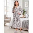 thumbnail image 4 of Loritta Robes for Women Long Soft Plush Coral Fleece Fuzzy Bathrobe, Winter Warm Womens Robe, 4 of 6