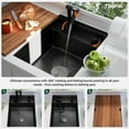 thumbnail image 5 of TORVA RV Kitchen Sink, 16 x 21 x 9 Inch Undermount Bar Sink 16 Gauge Stainless Steel Single Bowl Sink with Faucet Cutting Board, Dark Grey, 5 of 8