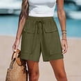 thumbnail image 7 of 2026 Womens Summer Shorts with Pockets 100% Cotton Casual Fashionable Cargo Five Quarter Shorts, 7 of 7