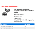 thumbnail image 2 of Front Wheel Hub Assembly Set - Compatible with 2004 Nissan Pathfinder Armada, 2 of 2