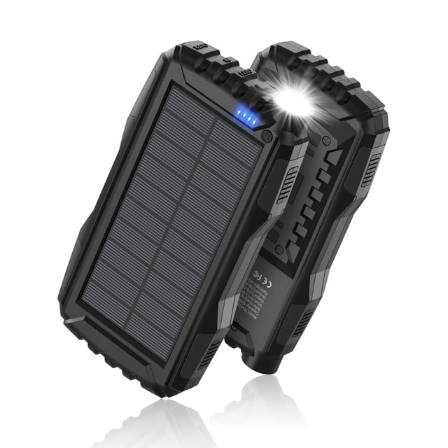 Power Bank Mregb 42800 mAh con panel solar, resistente al agua y linterna