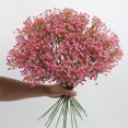 thumbnail image 2 of Ounissouiy Flores artificiales de plástico de larga duración, 6 uds., para diversas ocasiones, flores secas artificiales Decoración Púrpura, 2 of 6