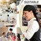 thumbnail image 4 of 2 gorros de chef ajustables para cocina, restaurante, hombre y mujer (negros), 4 of 5