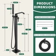 thumbnail image 2 of Free Standing Tub Faucet, High Flow Freestanding Bathtub Faucet with Waterfall Spout & Handheld Shower, 360°Swivel Tub Filler, Brass Body, Matte Black, 2 of 9