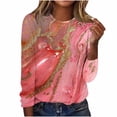 thumbnail image 4 of Perfectbot Women's Long Sleeve Crew Neck T-Shirt Floral Print Casual Comfortable Daily Top Tee, 4 of 7