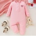 thumbnail image 5 of Baby Cotton Romper Printed Infant Girls Comfort Cute Long Sleeve Jumpsuit Onesies Pajamas Newborn Fall Winter Essentials, Pink, 0 Months, 5 of 5