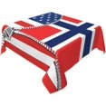thumbnail image 2 of America Flag and Norwegians Flag Square Tablecloth Black, Stain & Wrinkle Resistant, Washable Polyester Table Cloth for Holiday, Buffet Parties, and Wedding, 2 of 8