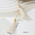 thumbnail image 6 of Dainty White Teardrop Dangle Earrings for Women Gold-Toned Tear Drop Dangling Stud Earring Fashion Stripes Waterdrop Statement Studs Delicate Holiday Party Wedding Jewelry, 6 of 6