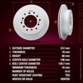 thumbnail image 2 of Metrix Premium Chassis Parts - 12.28 inch (312mm) Rear Coated Vented Disc Brake Rotor Fits 2010-2014 Toyota FJ Cruiser, 2010-2021 4Runner, 2010-2021 Lexus GX460, Replacement 980780FZN Made in Europe, 2 of 9
