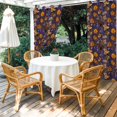 thumbnail image 4 of Outdoor Curtains for Patio Waterproof, Orange Purple Spring Floral Outdoor Privacy Panels Grommet, Vintage Botanical Summer Flower Blackout Outside Curtains for Porch/Cabana 54"x95", 2 Panels, 4 of 8