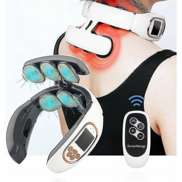Masajeador Cervical Shiatsu Inteligente Con Calor, Masajeador De Cuello Eléctrico Con 4 Modos De Pulso 15 Niveles De Intensidad, Masaje De Amasamiento Profundo Inalámbrico Para